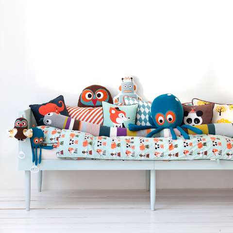 cama,ropa de cama,ferm LIVING,peluches,pulpo,cojines,buhos,jugar,niño,niña,niños,niñas