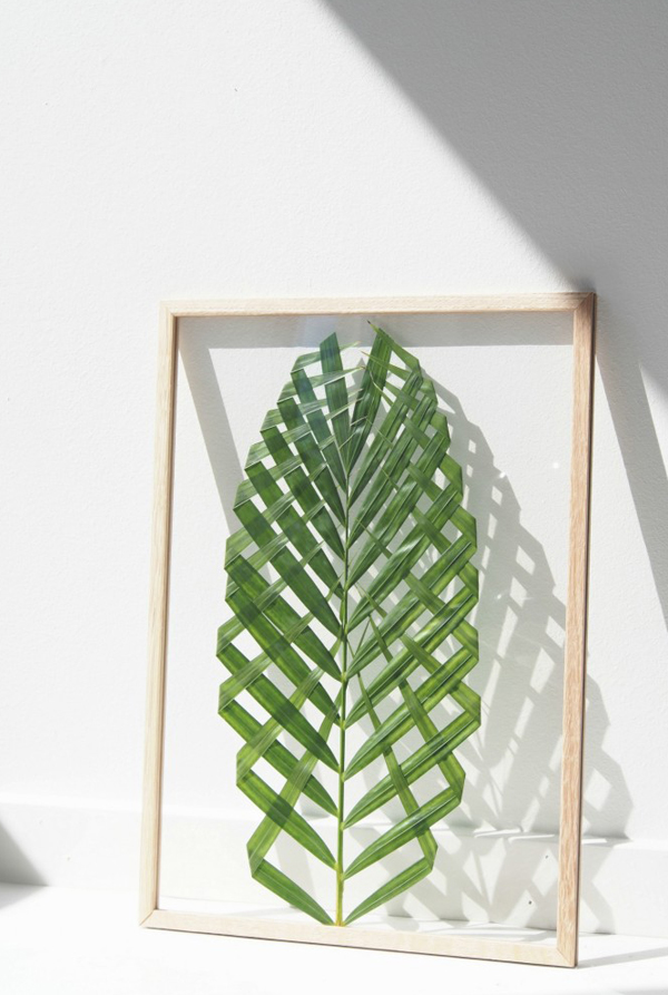 3 DIY resultado decoratualma DTA hoja de palmera enmarcada