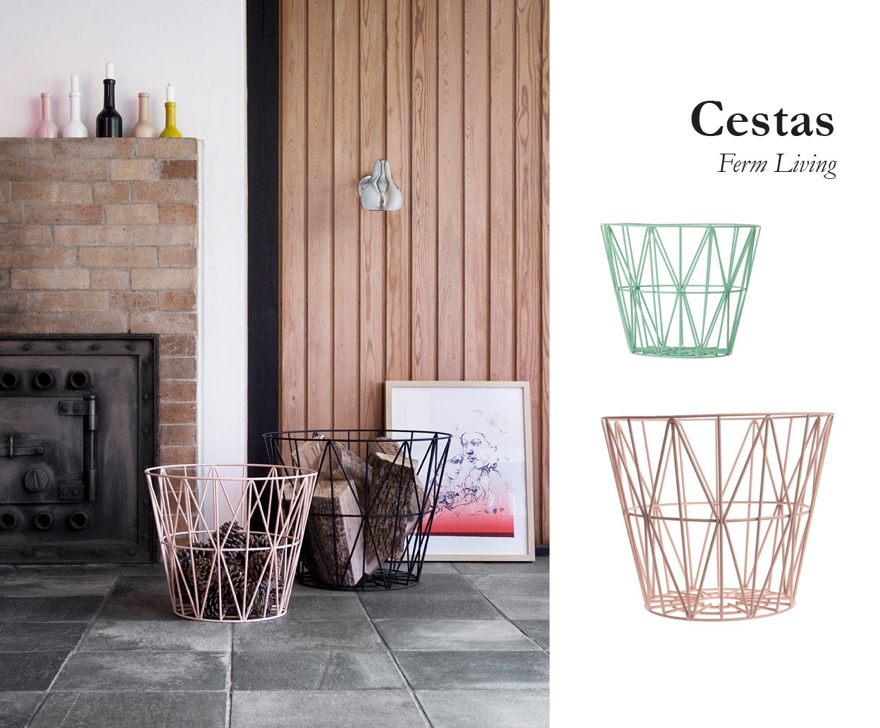 Cesta cestas ferm living almacenamiento